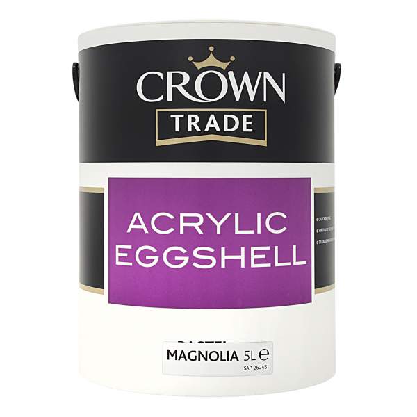 Crown Acrylic Eggshell Magnolia 5L zyberltd