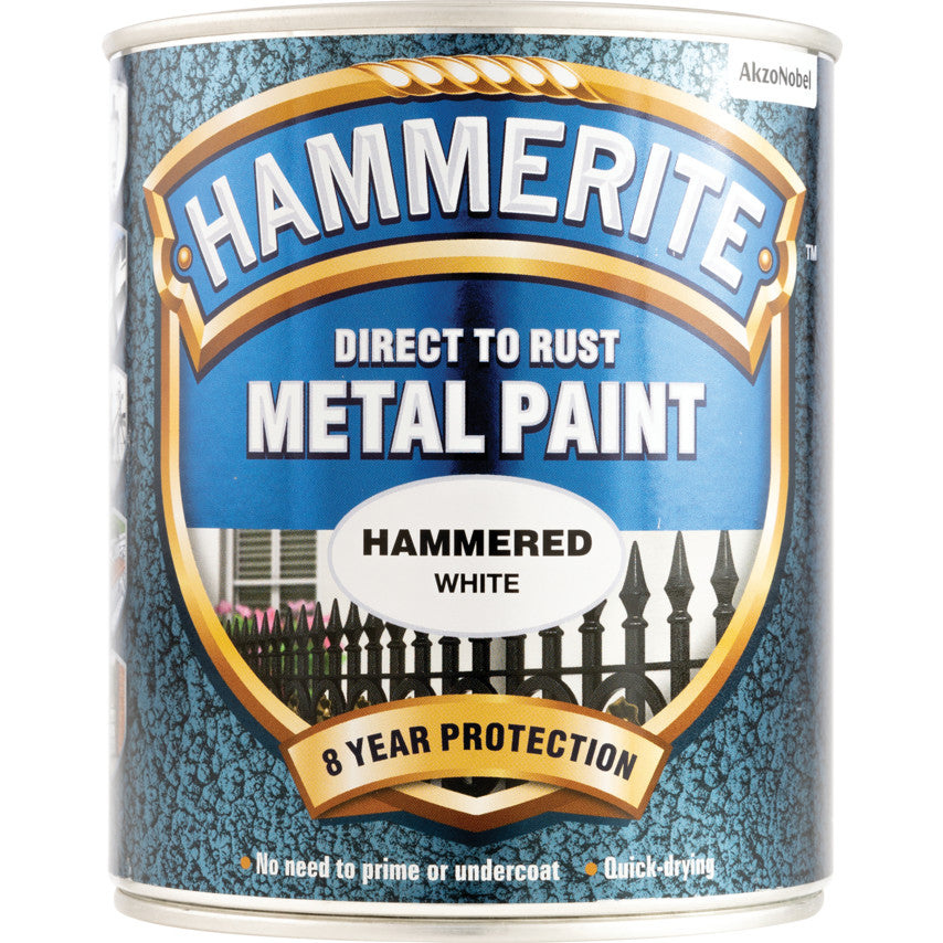 Hammerite Metal Paint Hammered White 750ml zyberltd
