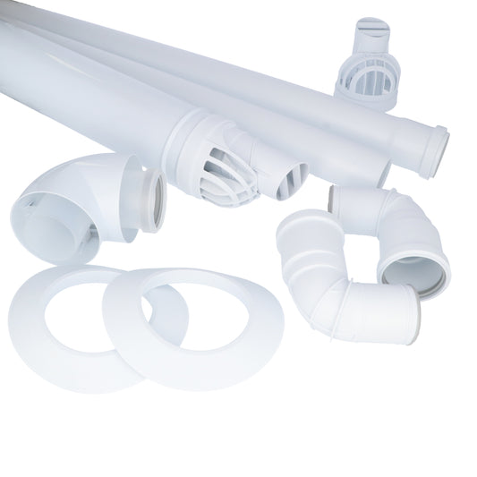Vaillant 0.7m Horizontal Flue & PMK Kit White