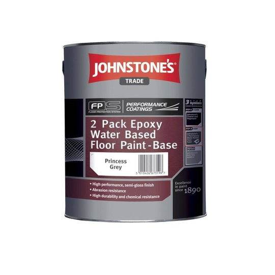 Johnstone's 2 Pack Epoxy Water-Based Floor Paint Princess Grey 4L