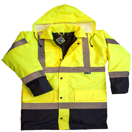 MED HI-VIS 2-TONE COAT YELLOW/NAVY