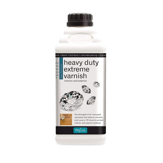 Polyvine Heavy Duty Extreme Varnish with Dead Flat Finish 1 L