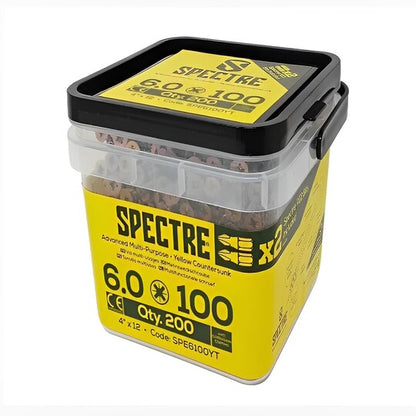 Spectre PZ Wood Screw 6.0 x 100mm Tub 200