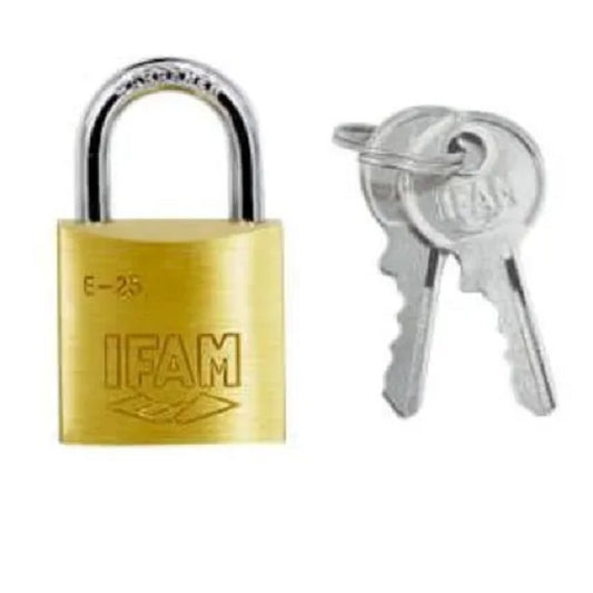 Ifam E Series Brass Padlock - 25mm