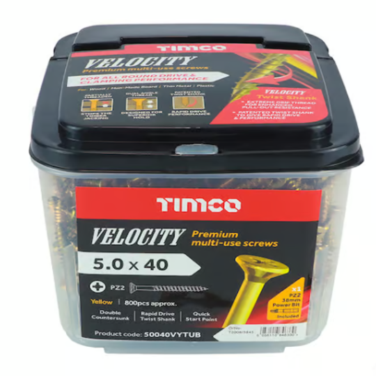 Multi-Purpose Pz Screw 5.0 x 40mm Tub 800