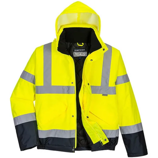 LGE HI-VIS 2-TONE BOMBER YELLOW/NAVY