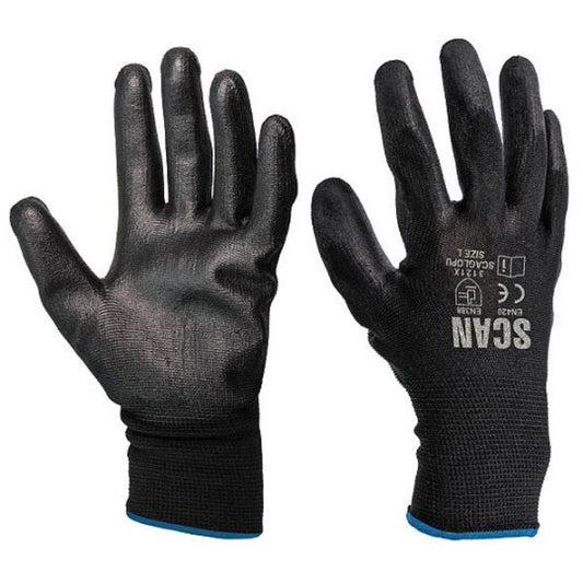 Scan Black Pu Gloves Pack Of 5