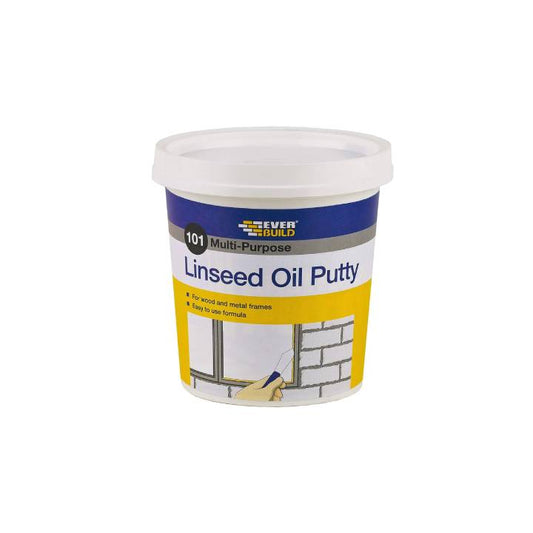 Container of Everbuild Linseed Oil Putty on a white background