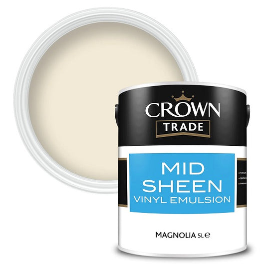 Crown Mid Sheen Emulsion Magnolia 5L
