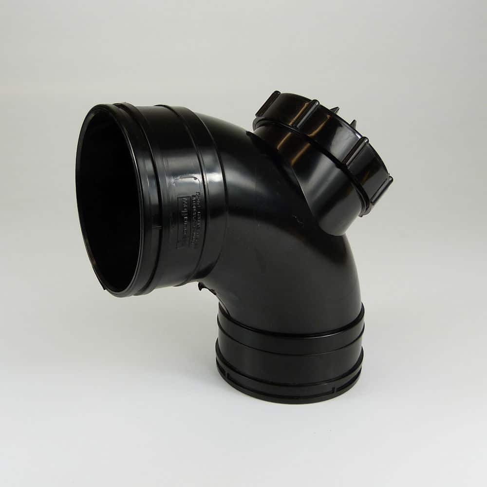 Solvent Access 90° Bend Double Socket - Black
