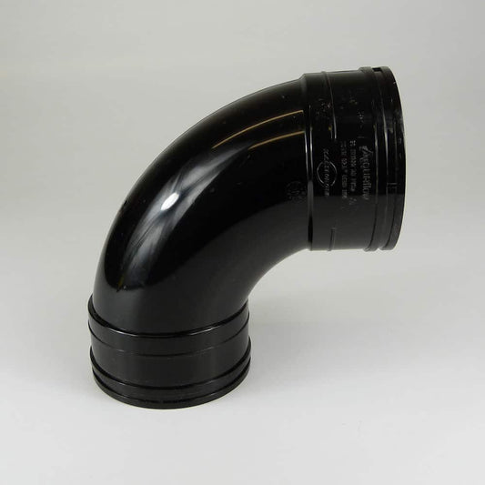 Solvent Weld 110MM Double Socket 90 Degree Bend  - Black