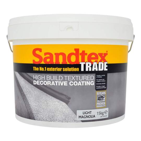 Sandtex Trade High Build Light Magnolia 15Kg