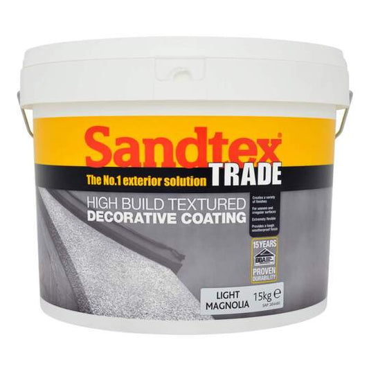 Sandtex Trade High Build Light Magnolia 15Kg