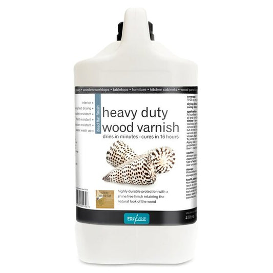 Polyvine Heavy Duty Interior Wood Varnish Dead Flat 4L