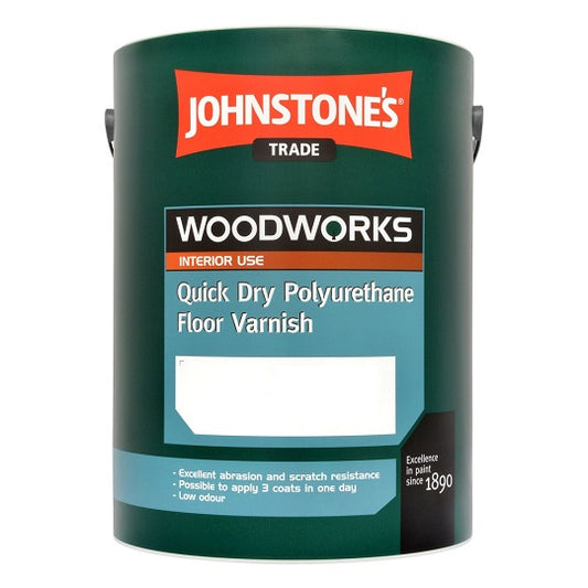 Johnstone's Woodworks Quick Dry Polyurethane Floor Varnish Satin Clear 2.5L