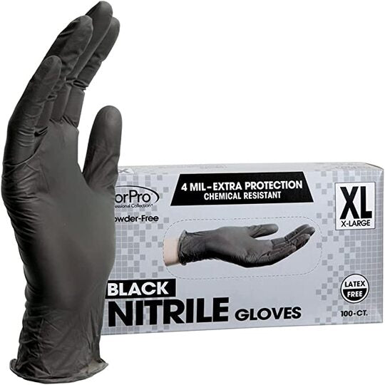 Black Latex Gloves 100 XL