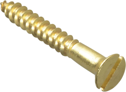 Slotted 1 1/2"x8 Screws 10 (pieces) Brass