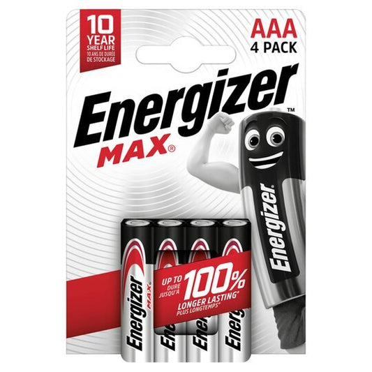 Energizer MAX. Alkaline Batteries AAA (4 Pack)