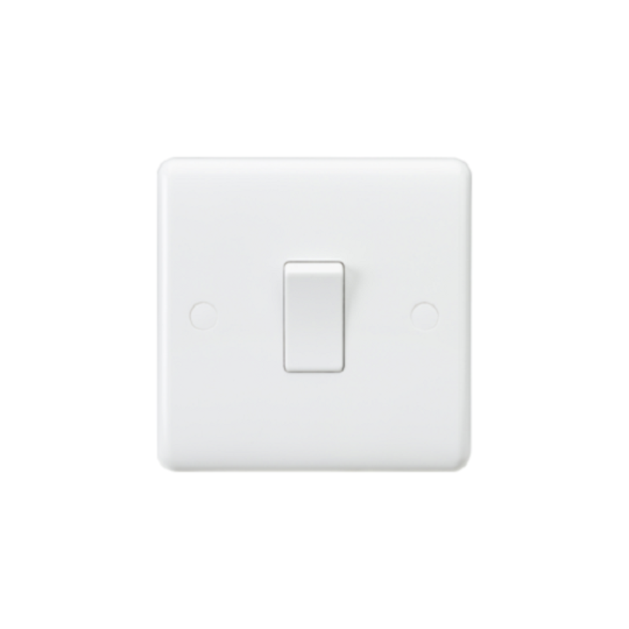 Curved Edge 1G 2-Way Light Switch - White