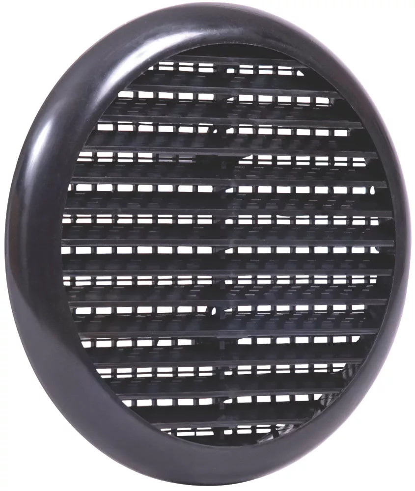 Map Vent Fixed Louvre Vent With Flyscreen Black 145mm