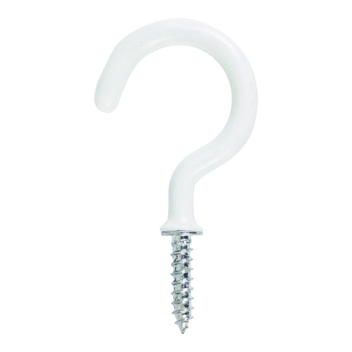 Round Cup Hook - White 25mm - 25SHWP