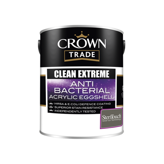 Crown Trade Clean Extreme Anti Bacterial Acrylic Eggshell Colour 5L