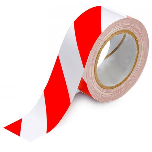 Self-Adhesive Hazard Tape Red/White 50mm