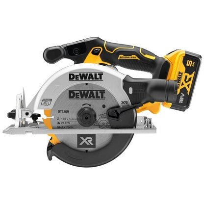 DeWalt 18v 2x5Ah Li-Ion XR Brushless 165mm Circular Saw Kit DCS565P2-GB
