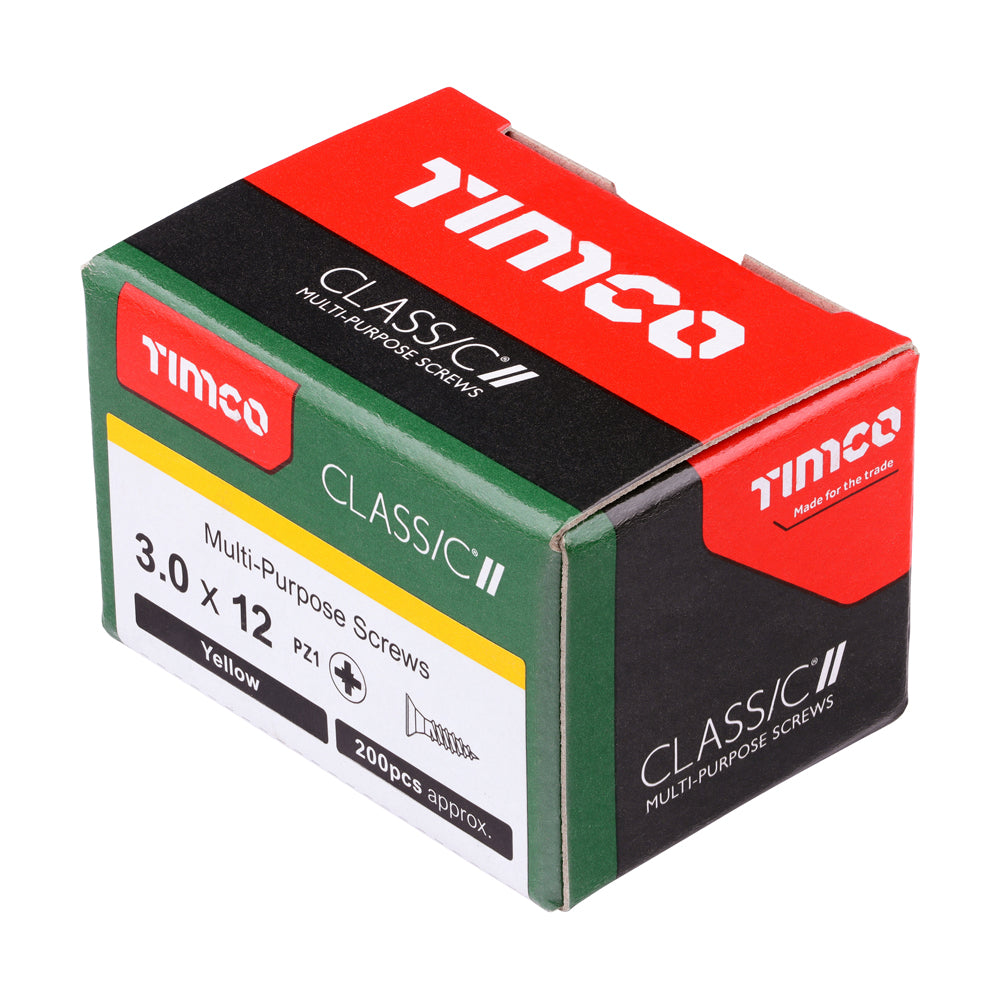 Classic Screw PZ1 CSK ZYP 3.0 x 12 - 30012CLAF