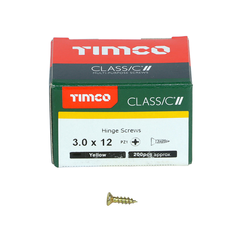 Classic Hinge Screws PZ1 CSK ZYP 3.0 x 12