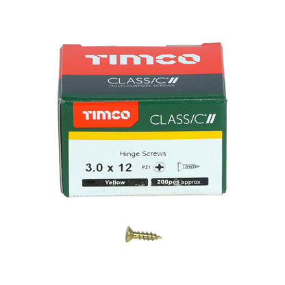 Classic Hinge Screws PZ1 CSK ZYP 3.0 x 12