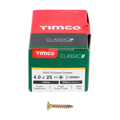 Classic Screw PZ2 CSK ZYP 4.0 x 25mm (200 Pieces)