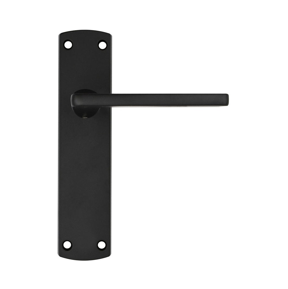 Leon Lever on Latch Backplate Black