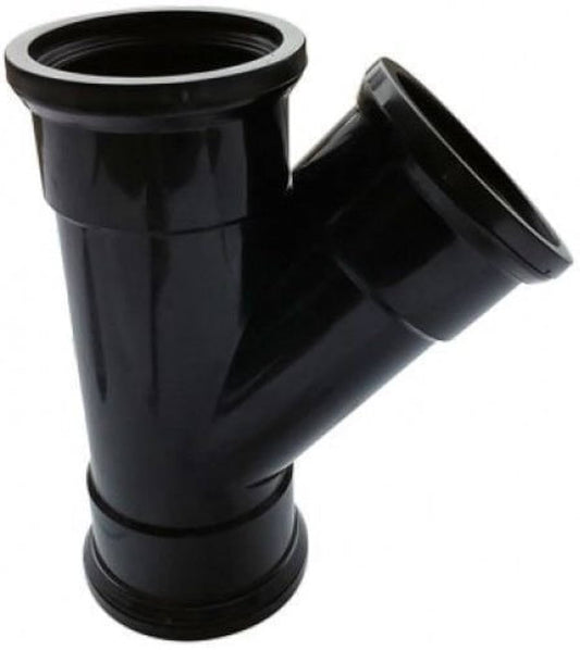 Push Fit 45°Triple Socket Tee 110mm - Black
