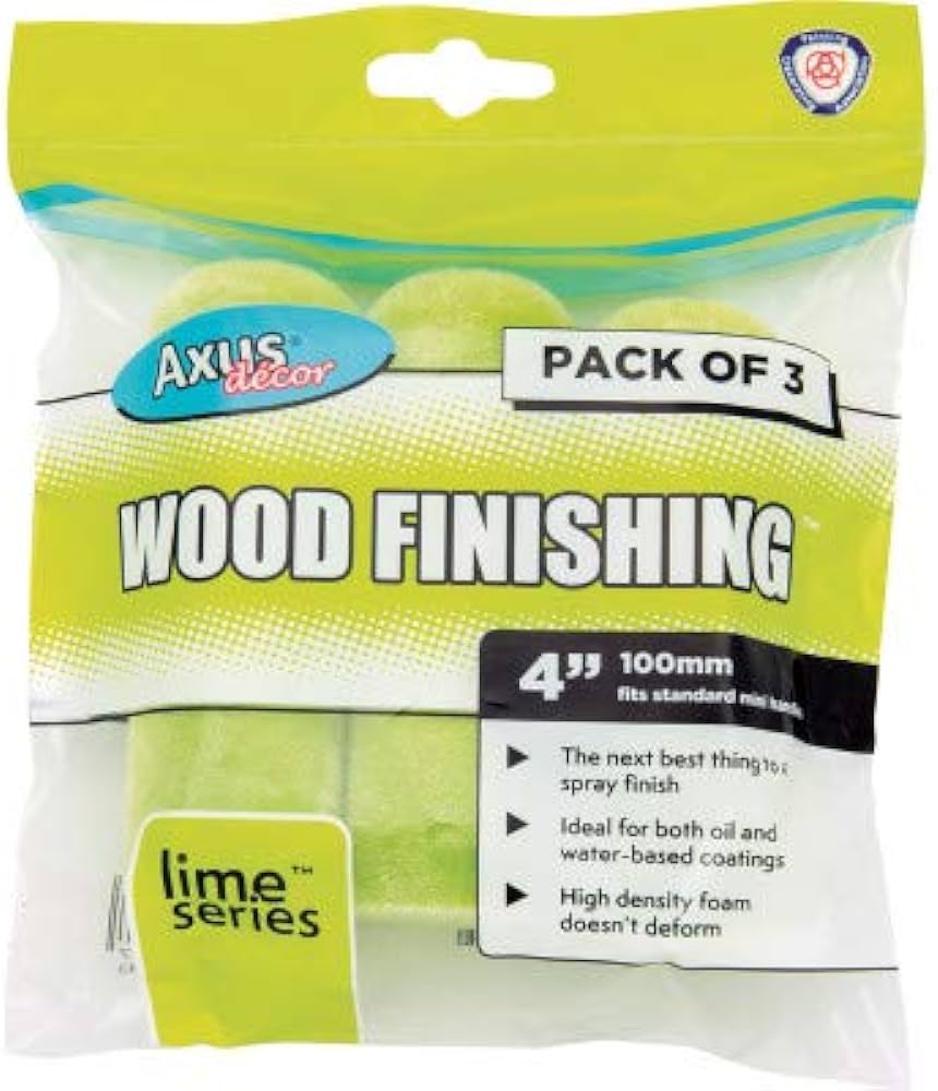 Wood Finishing Roller (Lime Series) 4"/100mm,3Pk