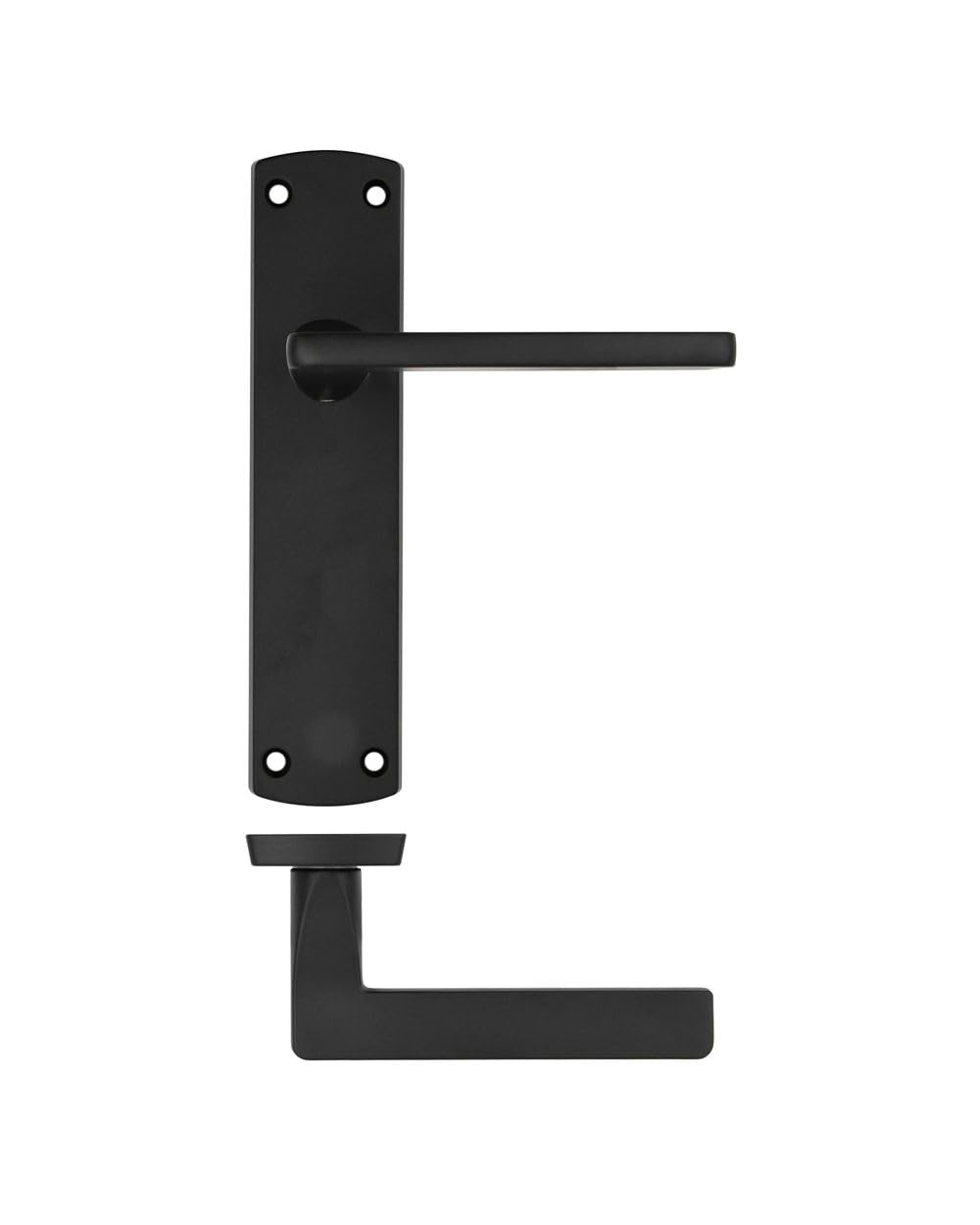 Leon Lever on Bathroom Backplate Black