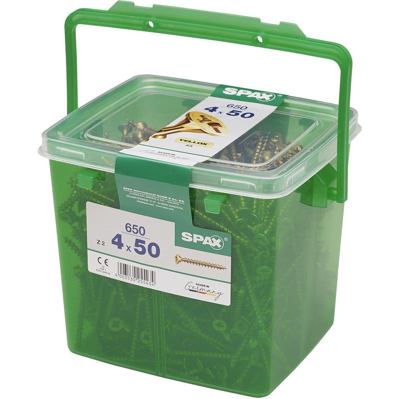 Spax Pozi Flat Csk Yellox Coated 4.0 X 50mm   PZ2