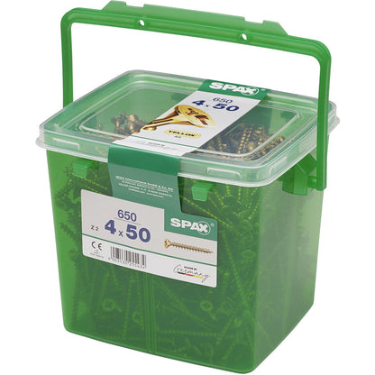 Spax Pozi Flat Csk Yellox Coated 4.0 X 50mm   PZ2