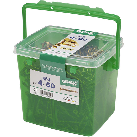 Spax Pozi Flat Csk Yellox Coated 4.0 X 50mm   PZ2