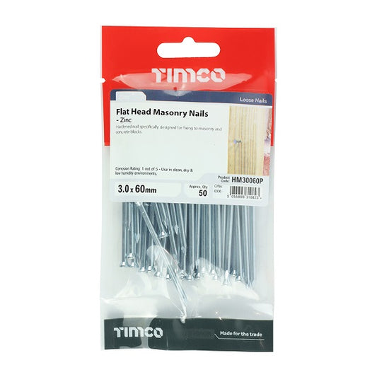 Masonry Nails - 3.0 x 60