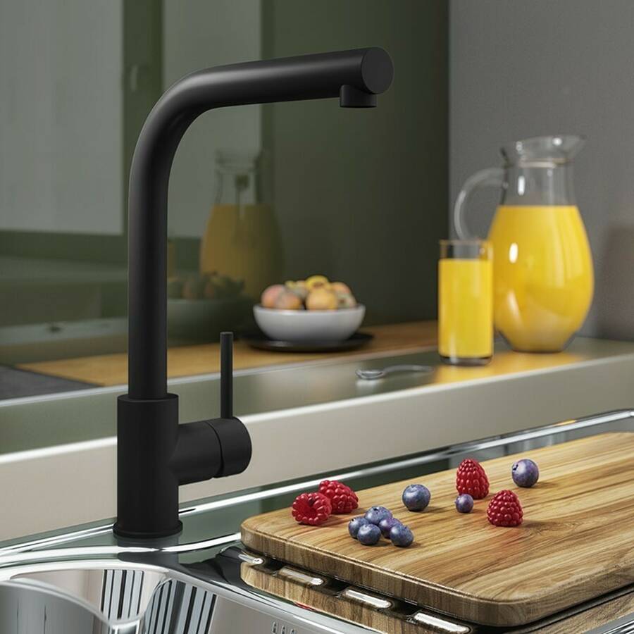 TK003K Adria Single Lever Sink Mixer Black