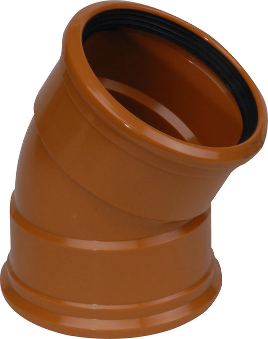 Underground 110mm Double Socket 15° Bend Brown