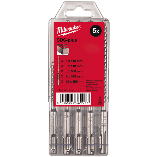 Milwaukee Sds+ Masonry Drill Bit Set 5-10mm 5Pcs