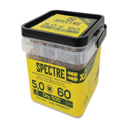 Spectre PZ Wood Screw 5.0 x 60mm Tub 500