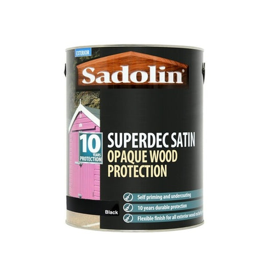 Sadolin Superdec Satin Opaque Wood Protection Black 5L