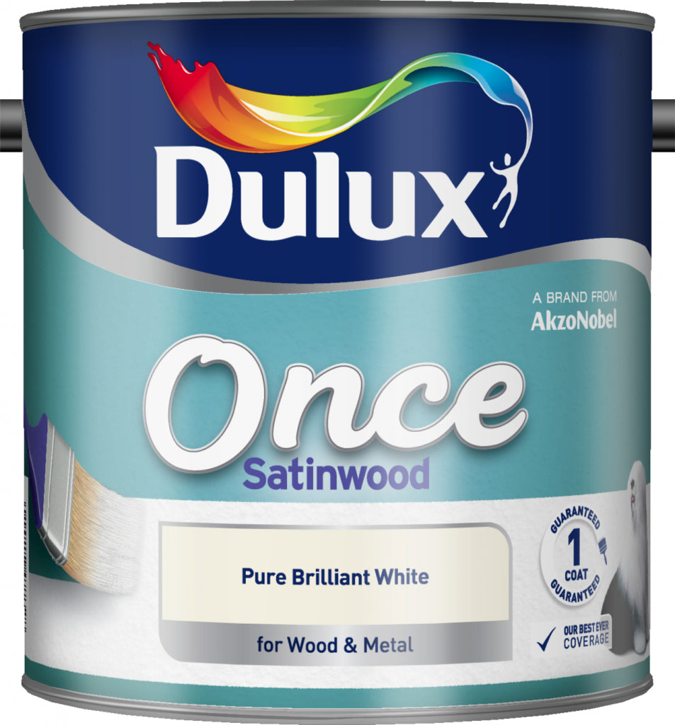 Dulux Trade Once Satinwood Pure Brilliant White 2.5L