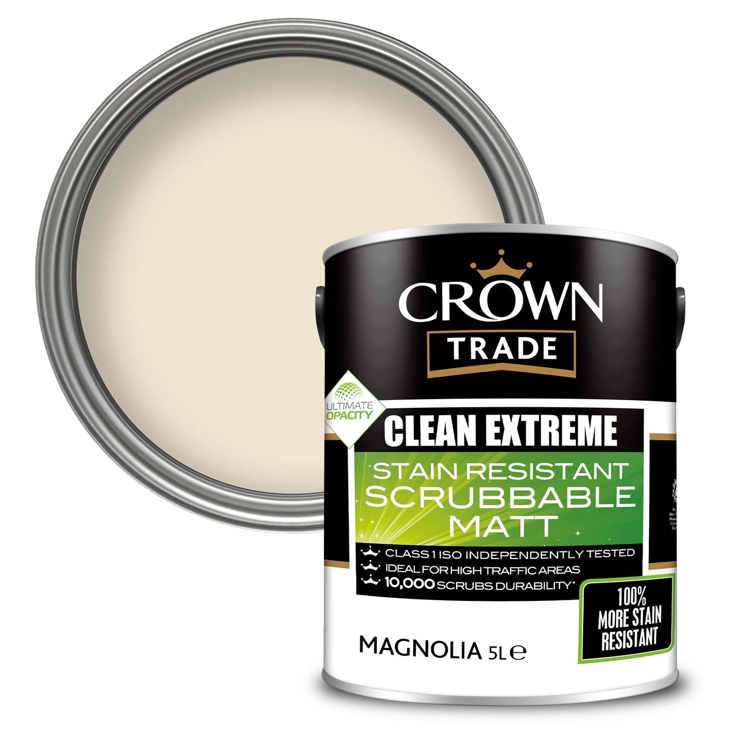 Crown Trade Clean Extreme Stain Resistant Scrubbable Matt Magnolia 5L