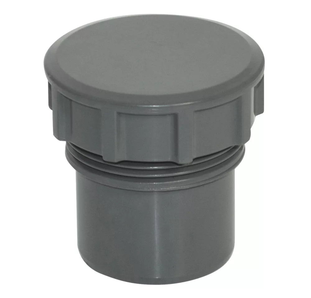 Waste Solvent Weld 32mm Access Plug Grey