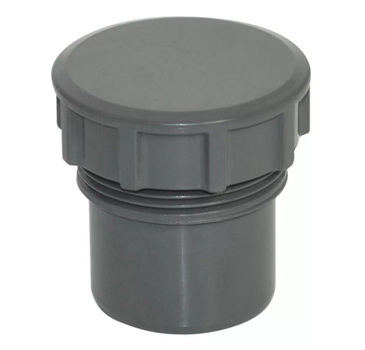 Waste Solvent Weld 32mm Access Plug Grey