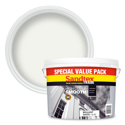 Sandtex Trade High Cover Smooth Masonry Pure Brilliant White 7.5L